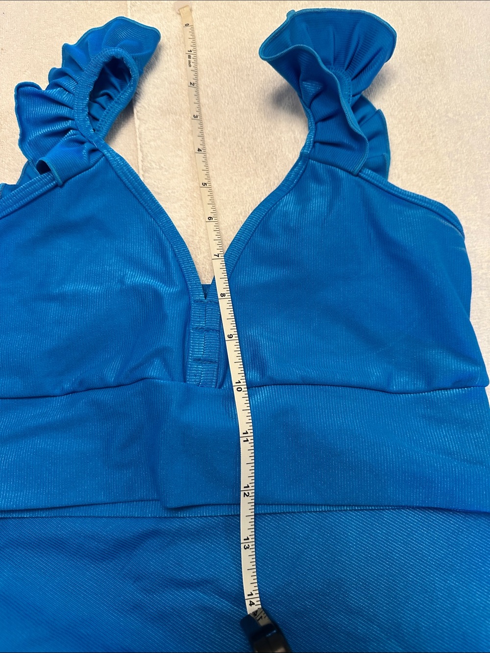 Source Unknown Royal Blue Ruffled-Strap Jumpsuit - Picture 2 of 6